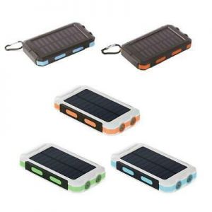 Solar Portable Power Bank Charger 20000mah Waterproof Battery with Dual Led Flas
